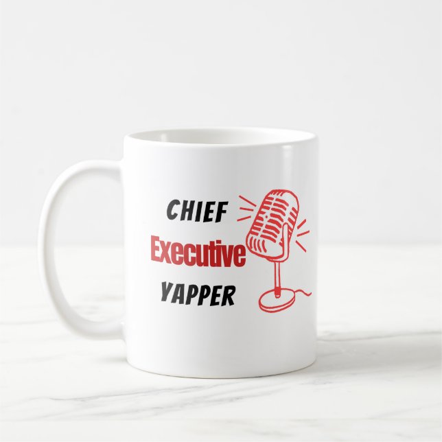 Chef-Manager Yapper – Lustige Sprechblasen Kaffeetasse (Links)