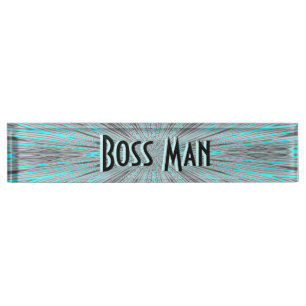 Chef-Mann-Blau-Nummernschild Namensplakette