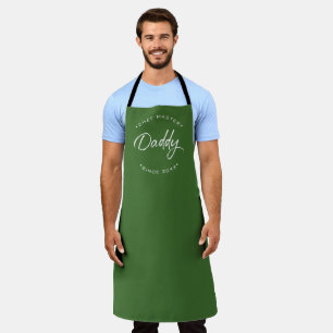 Chef Master Daddy Personalisiert Jahr Modern grün Schürze