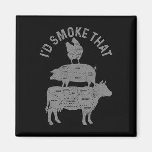 Chef Metzger Bbq Ich Würde Dieses Schweinefleisch Magnet