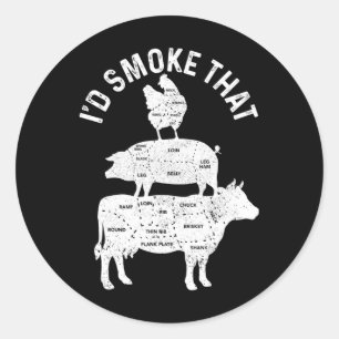 Chef Metzger Bbq Ich Würde Dieses Schweinefleisch  Runder Aufkleber