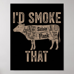 Chef Metzger Koch Bbq Ich Würde Diese Kuh Rindflei Poster