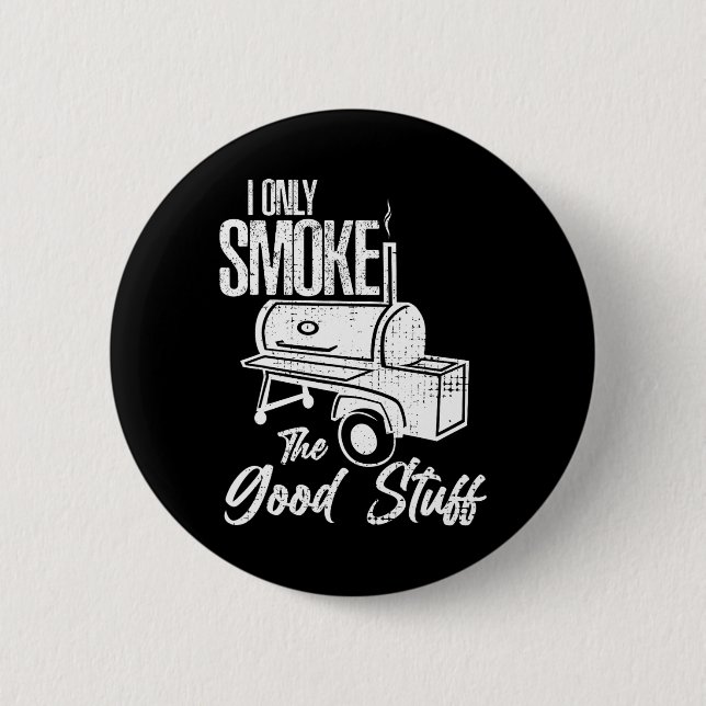 Chef Metzger Kochen Bbq Rauch Diese Kuh Rindfleisc Button (Vorderseite)