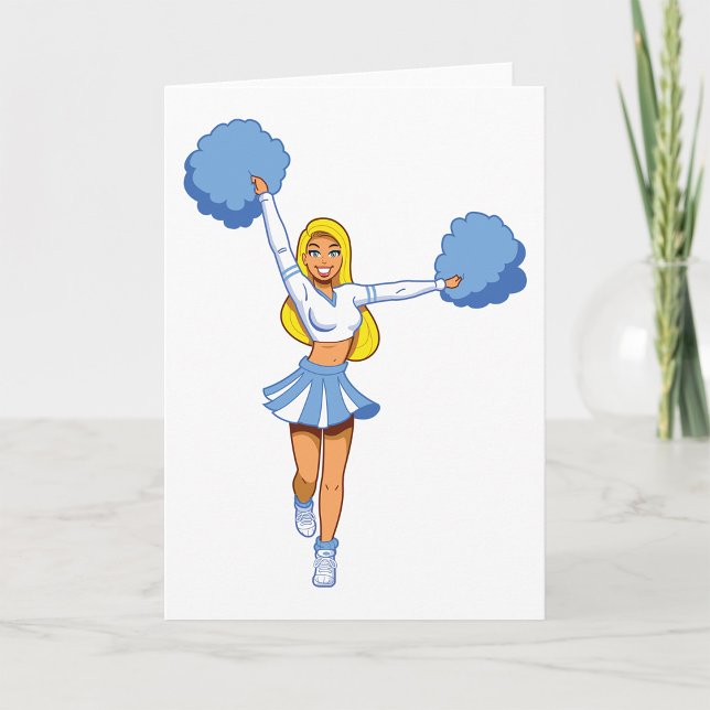 Chef mit Blue Pom Poms Karte (Von Creator hochgeladen)