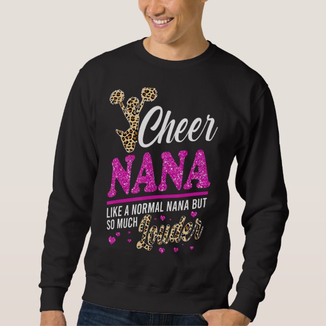 Chef Nana Größte Lüfterleopard Print und Pom Pom 1 Sweatshirt (Vorderseite)