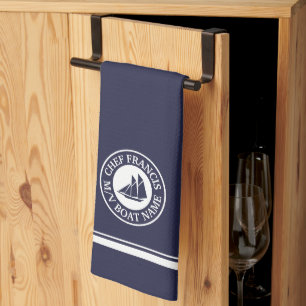 Chef nautique Voilier Logo Cuisine Serviette