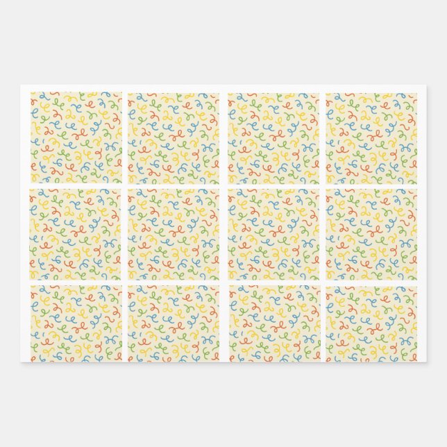 Chef-Nudel-Kritzel-Muster-Geschenkpapier Geschenkpapier Set (Vorderseite 2)