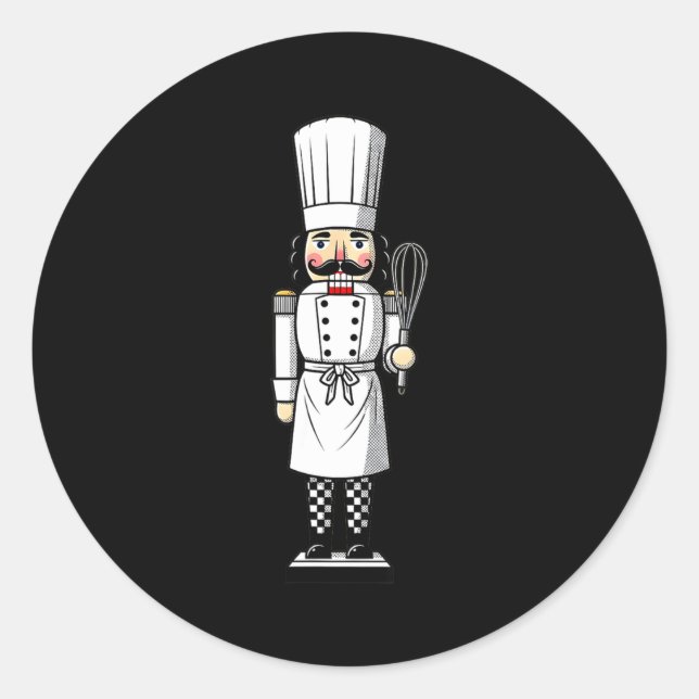Chef Nutcracker Cook Hat Xmas  Runder Aufkleber (Vorderseite)