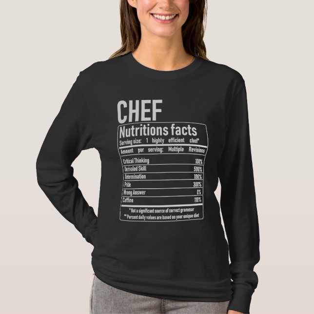 Chef Nutrition Facts  Culinary Cooking Cooker Outf T-Shirt (Vorderseite)