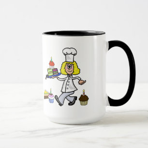 Chef pâtissier femme Nom Mug
