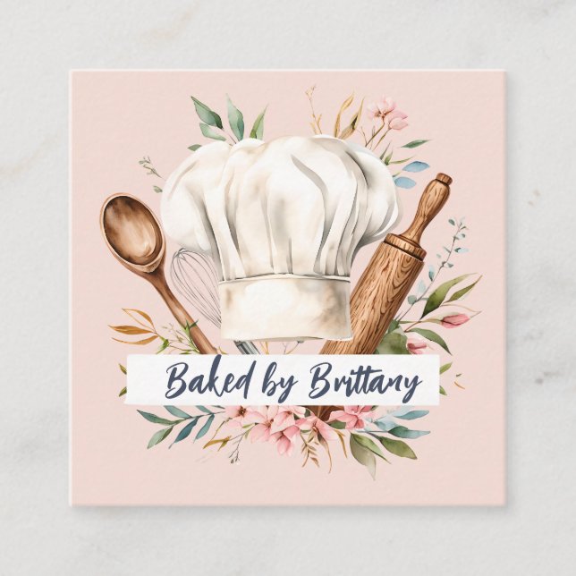 Chef pâtissier pâtissier Doux Pastel Carte de visi (Devant)