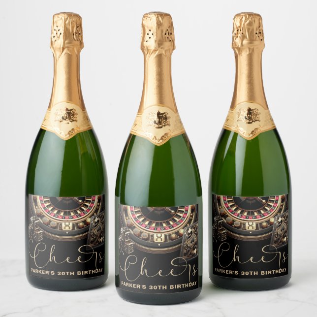 Chef Personalisiert Game Night Party Black Gold (Flaschen)