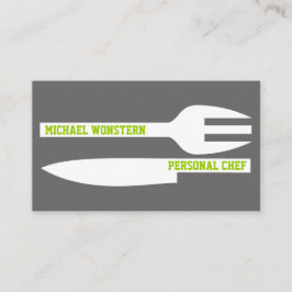 Chef personnel minimaliste carte de visite gris bl