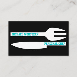 Chef personnel minimaliste carte de visite noir bl