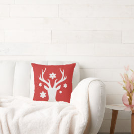 Chef renne blanc de Noël coussin de vacances