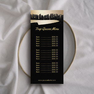 Chef Restaurant Modern Black & Gold Menu