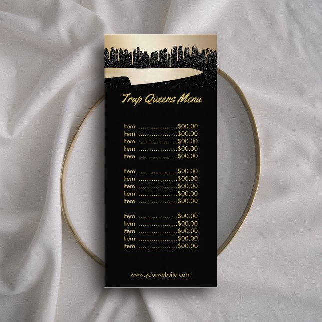 Chef Restaurant Modern Black & Gold Menu (Créateur téléchargé)