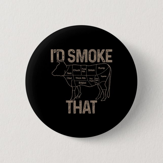 Chef Schlachter Koch Bbq Ich Würde Diese Kuh Rindf Button (Vorderseite)