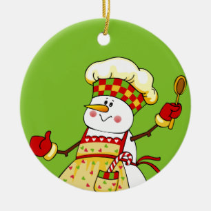 Chef Snowman Ornement de Noël