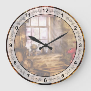 Chef - Spüle - Eine ziemlich alte Küche Große Wanduhr