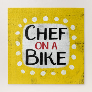 Chef Sur Un Puzzle À Vélo
