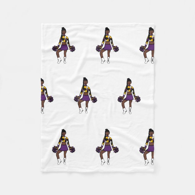 Chef/Tänzer Fleece Blanket Lila Gelbe Camouflage (Vorderseite)