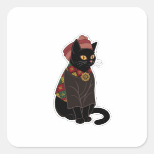 Chef tribal Chat Noir Autocollant