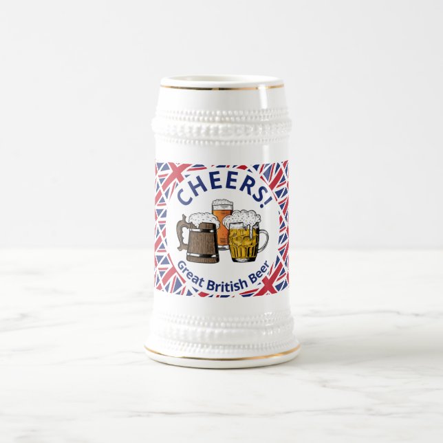Chef UNION JACK Custom Cartoon Great British Bierglas (Mittel)