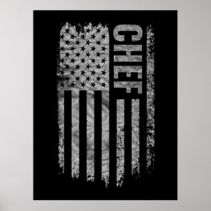 Chef USA Flag abgenutztes Design Poster