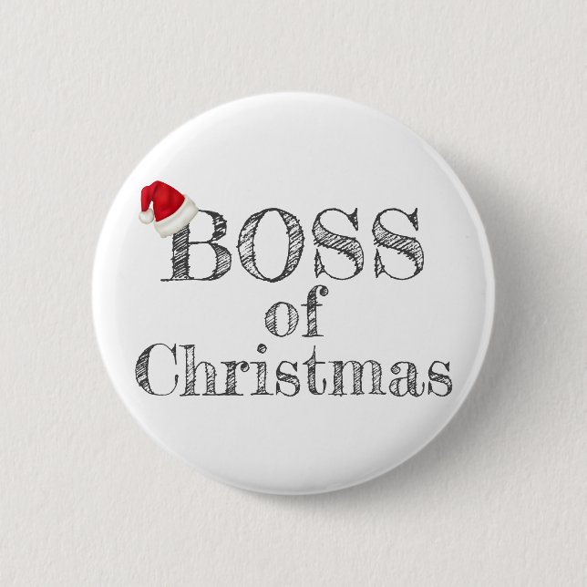Chef von WeihnachtsWeihnachtsmannmütze-humorvollem Button (Vorderseite)