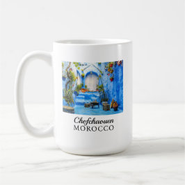 Chefchaouen Blue City Marokko Ölgemälde Boho Kaffeetasse