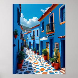 Chefchaouen marokkanisch Blue City - Vibranly Trav Poster