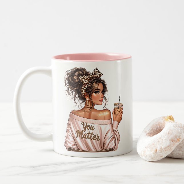 Chefin Zweifarbige Tasse (Mit Donut)