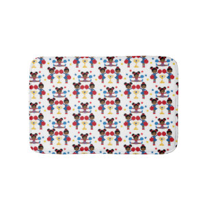 Chefinder Team Trophy Pom Poms Red Blue Yellow Badematte