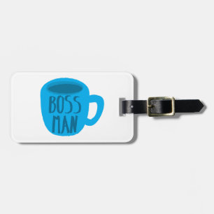 Chefmann mit blauer KAFFEETASSE Gepäckanhänger