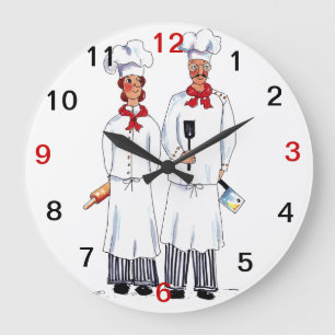 Chefs and knifes wall clock große wanduhr
