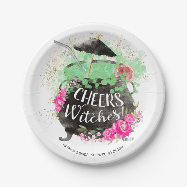 Chefs Hexen Cocktail Halloween Brautparty Pa Pappteller (Vorderseite)