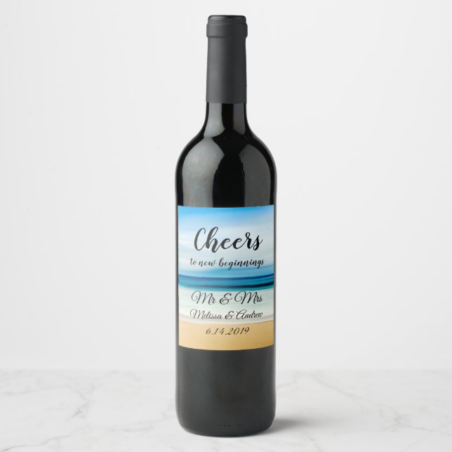 Chefs Ocean Sunset Beach gepriesen Weinetikett (Vorderseite)