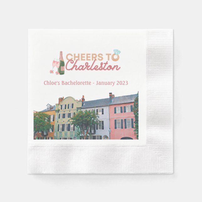 "Chefs to Charleston" Bach Party Napkins Serviette (Vorderseite)