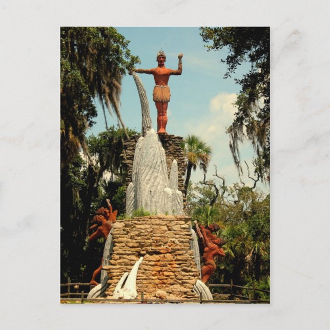 Chefstatue Tomokie, Tomoka Staat Park Poastcard Postkarte (Vorderseite)
