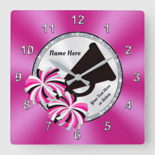 Chefzimmerideen, Pink-Cheer-Uhren Quadratische Wanduhr
