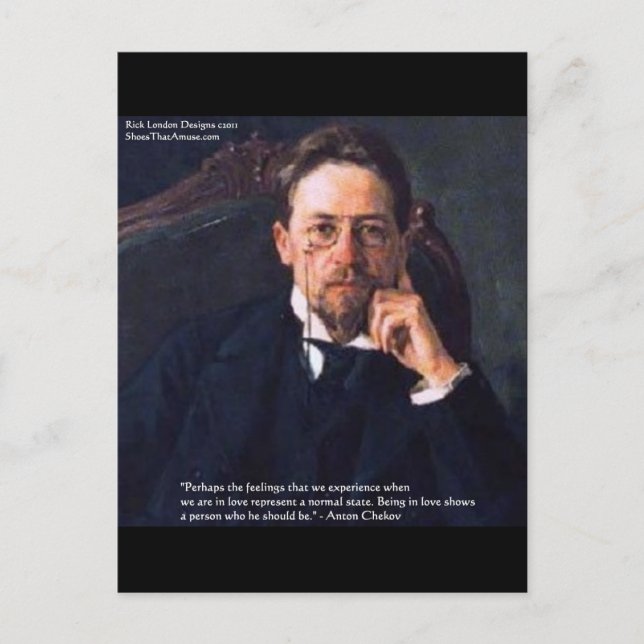 Chekhov "Liebe Normal Staat" Zitat Giebeln T-Shirt Postkarte (Vorderseite)