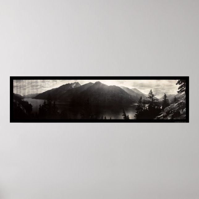 Chelan-See, WA Cascade Mountains Foto 1908 Poster (Vorne)