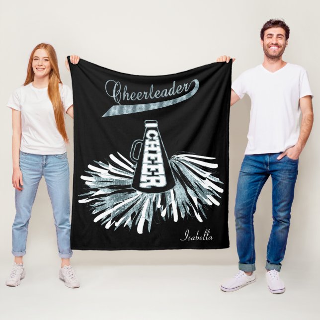 Cheleader 📣 💖 - Blue Glitzer und Black Fleecedecke (Beispiel)