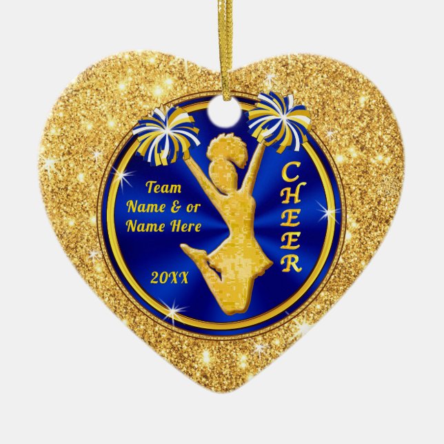 Cheleader Christmas Ornaments Personalisiert, Keramik Ornament (Vorne)