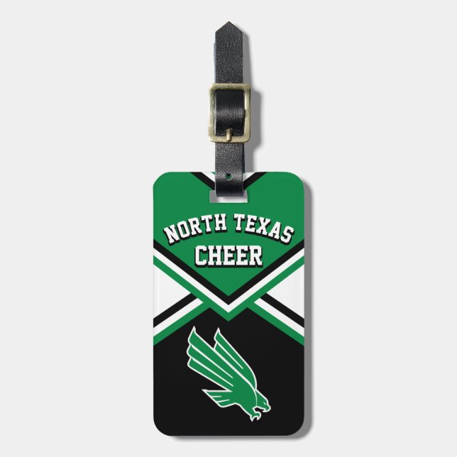 Cheleader Outfit in Dunkelgrün, Schwarz und Weiß # Gepäckanhänger (Vorderseite vertikal)