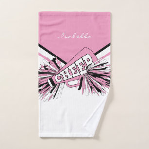 Cheleader Outfit in Rosa, Schwarz und Weiß Handtuch