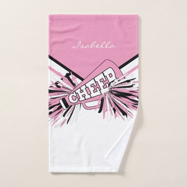 Cheleader Outfit in Rosa, Schwarz und Weiß Handtuch (Handtuch)
