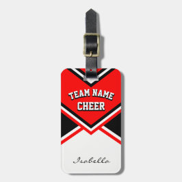 Cheleader Outfit in Rot, Schwarz und Weiß Gepäckanhänger