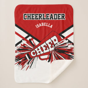 Cheleader 📣 - Rot, Weiß und Schwarz Sherpadecke